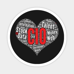 CIO Chief information officer Heart Shape Word Cloud graphic Magnet